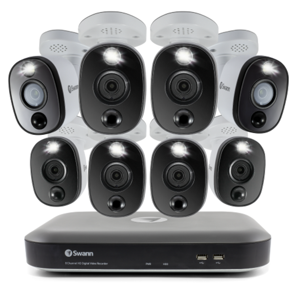 Swann DVR8-5580 4K/2TB/ 8 x PRO-4KWLB SWL + Siren Cameras