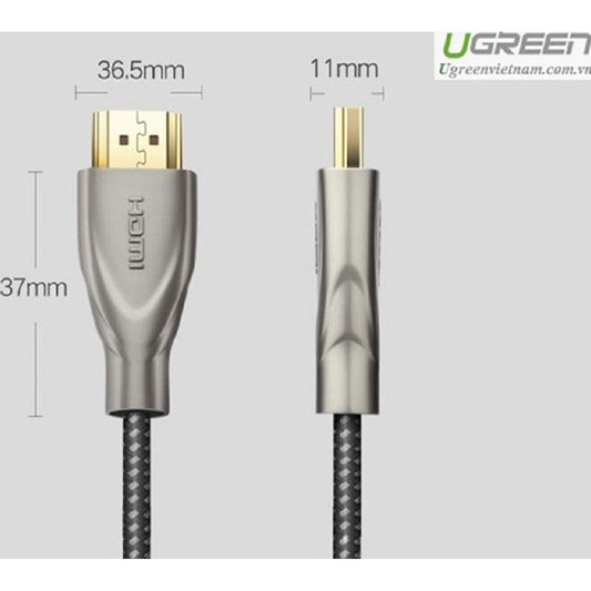 UG-50108 - UGREEN HDMI Carbon Fiber Zinc Alloy Cable 2m (Gray)