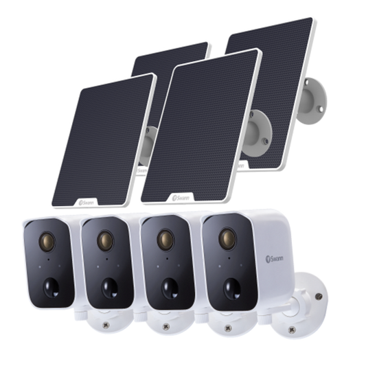 Swann 4x 1080p SWIFI-CORECAM / 4x SOIFI-SOLAR3 Solar Panel Bundle