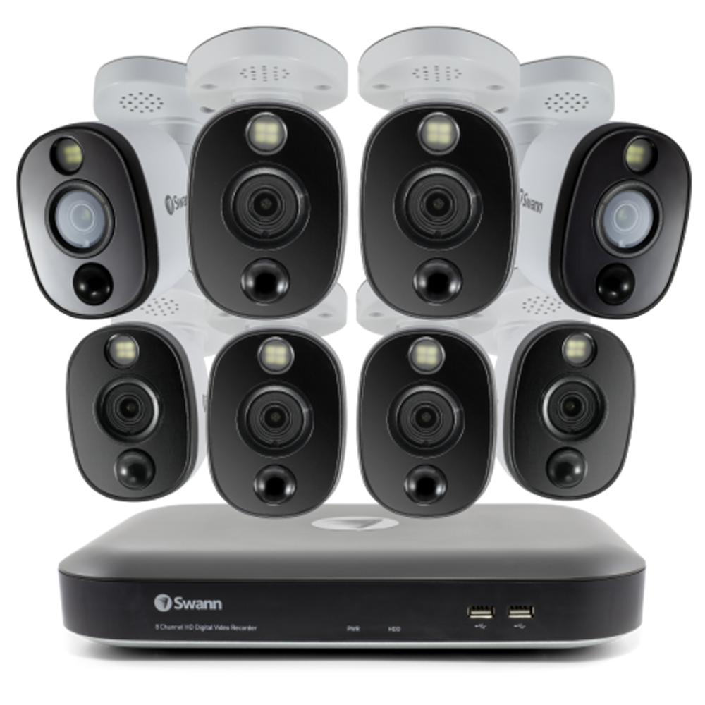 Swann DVR8-5580 4K/2TB/ 8 x PRO-4KWLB SWL + Siren Cameras