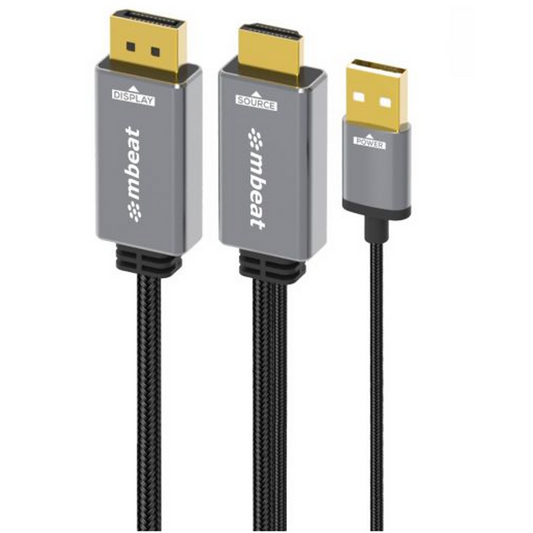 MB-XCB-HDDPU18 - Mbeat ToughLink 1.8m HDMI to DisplayPort Cable with USB Power