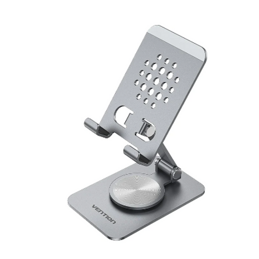 VEN-KSDH0 - Articulating Desk Phone Stand with 360° Rotatable Base Gray Aluminium Alloy Type