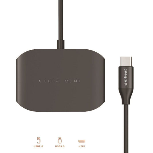 MB-UC27-HDM - mbeat Elite Mini USB-C Multi-port Adapter (HDMI + USB 3.0×1 + USB 2.0×1)