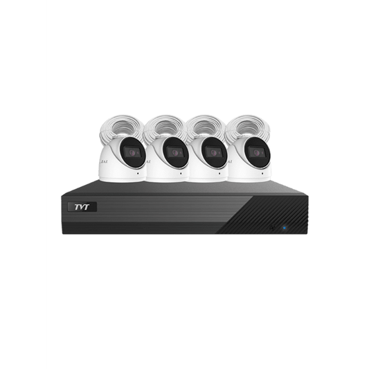 TVT-4CHNVRKIT-AI-6MP - 4 Channel NVR kit (includes 1x TVT-4CHNVR-P, 4x TVT-D2.8POE-6MP-AI 6MP, 4x CAT5e cable & 2TB HDD)