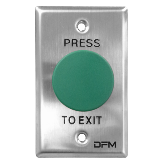 WEL2220 - Stainless Steel Exit Button With Mushroom Green Push Button